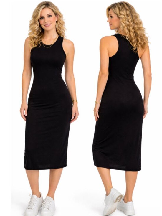 James Perse Dresses & Skirts - James Perse Black Midi Tank Dress stretch size 2